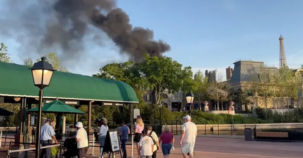 Massive Fire Erupts at Walt Disney World's EPCOT - Black Smoke Engulfs the Sky